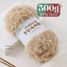 3件装300克人造毛绒纱线，柔软易织，适用于编织围巾、帽子、外套、婴儿、毛毯、各种高端家居用品、DIY手工艺品 - 彩色 - 查看 23