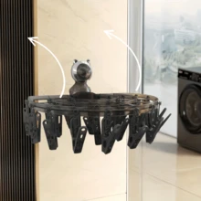 1 pieza Estante de secado plegable con ventosa para una fácil organización de la ropa - Cuelgue camisas, blusas, calcetines, ropa interior en el armario, baño, balcón; diseño portátil y liviano que ahorra espacio sin necesidad de perforar, ideal para dormitorios de estudiantes; estante de secado versátil y multifuncional para prendas delicadas, trajes de baño, ropa deportiva y cargas de lavandería pequeñas; ganchos de plástico duraderos y succión fuerte aseguran un secado incluso en ambientes húmedos - Multicolor - Ver 7