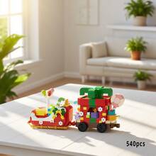 1638 件圣诞火车积木套装，圣诞节节日礼物装饰，精美设计的圣诞火车，配有礼品盒、雪人、圣诞树装饰，充满节日圣诞气氛，创意圣诞礼物，可爱的设计，节日礼物，家居装饰，客厅装饰，成人积木套装，圣诞礼物，新年礼物 - 聖誕火車套裝 - 查看 9