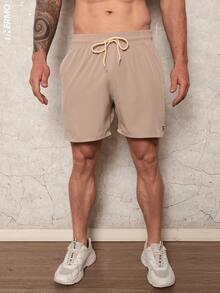 Kit 3 Shorts Elastane Mauricinho Beach Men's With Lycra Gym Running Cross Plain Basic - 黑色/米色/皇家 - 查看 5