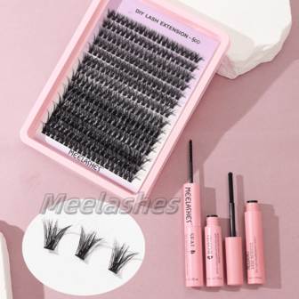 50pcs/Set Hot Melt Fluffy Lashes, Voluminous & Natural Segmented False Eyelashes Set Lash Clusters Kit,Lashes,Eyelashes,Fake Lashes