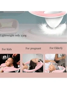 Palangana de champú inflable, 1 pieza, bandeja de champú portátil para mesilla de noche y cama, para ancianos, discapacitados, mujeres embarazadas, heridos, personas postradas en cama, palangana de champú ligera para discapacitados, fregadero de champú ligero, diseño plegable y plano para lavarse el cabello sin inclinarse