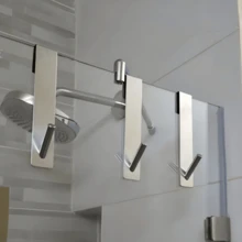 Stainless Steel S-Shaped Shower Towel Bar, Suitable For Glass Door, Bathroom Bathrobe Hook,Easy To Install S-Shaped Towel & Bathrobe Hangers For Shower, Kitchen, Bedroom - Durable, Space-Saving Bathroom Accessory