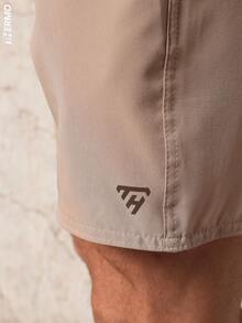 Kit 3 Shorts Elastane Mauricinho Beach Men's With Lycra Gym Running Cross Plain Basic - Gray/Navy/Beige - View 8