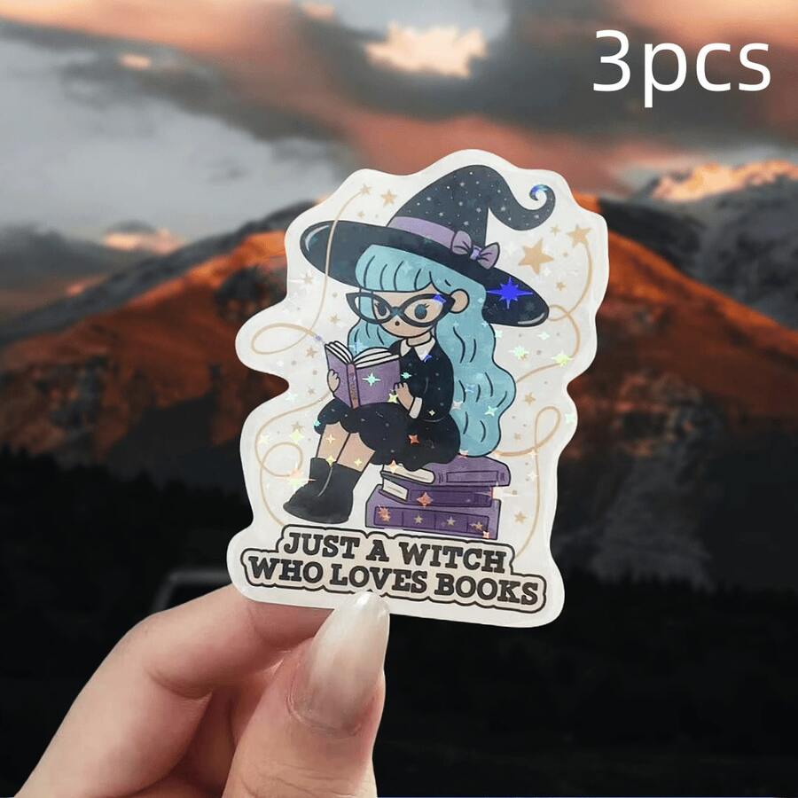 Solo una bruja que ama los libros - Pegatina de vinilo, perfecta para portátiles, botellas de agua, diarios y espacios de trabajo, genial para fans del humor, estudiantes de derecho y amantes del sarcasmo, regalo ideal para amigos y familiares