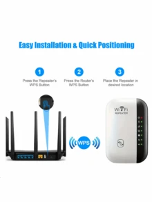 300Mbps WiFi Signal Repeater And Extender - Signal Booster Amplifier, Compatible With Major Brands, EU Plug, 110V-240V, Network Signal Enhancer | Modern Wireless Repeater | Durable Black Housing - View 9