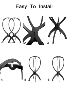 4PCS Wig Stand Kits - Wig Bags Storage With Hanger+Wig Stand, Wig Bags Storage With Hanger, Portable Collapsible Holder Durable Wig Display Tool Travel Stand For All Wigs - Multicolor - View 10