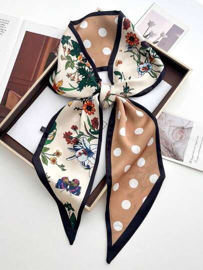 1 pieza Pañuelo cuadrado de unicolor para mujer, pañuelo de satén liso de moda para uso versátil como diadema, cinturón, bufanda. Pañuelo de satén para mujer con estampado de cadena de caballos por ambos lados, para vestidos, shorts, bolsos, sombreros, cintas, cinturón de la cintura