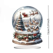 Classic Christmas Snow Globe With Countryside Scene, Trees And Reindeer - Versatile Holiday Decor For Home And Living Room - Christmas Gift