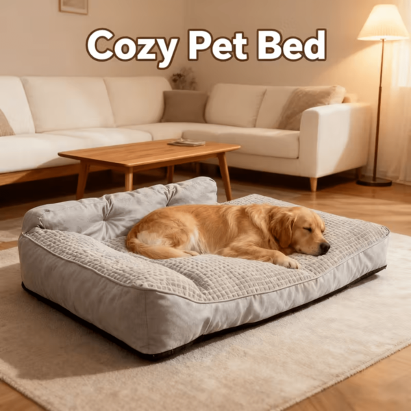 1 pieza Cama para mascotas suave, lavable y desmontable, adecuada para razas de perros pequeños a grandes, cama ortopédica para perros para uso en interiores/exteriores, para todas las estaciones