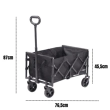 Compact And Versatile Folding Camping Cart With Reinforced Wheels For Beach And Travel - 黑色 - 查看 2
