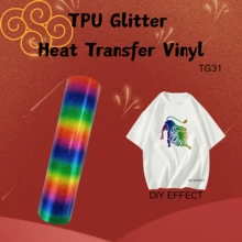 1roll TPU Glitter Heat Transfer Vinyl , 9.84X40IN, For Shirts, Easy To Cut & For Heat Vinyl Design