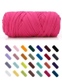 Hilo de camiseta premium - 200g/Pc Hilo elástico de alta calidad, hilo de poliéster suave y elástico para proyectos de ganchillo vibrantes, ideal para decoración del hogar, manualidades DIY como tejido DIY, proyectos de ganchillo, bolsos tejidos a mano, cestas, mantas, alfombras, zapatos, pantuflas, cojines y muñecas, hilo multicolor | Hilo de poliéster | Hilo acrílico | Accesorios de punto