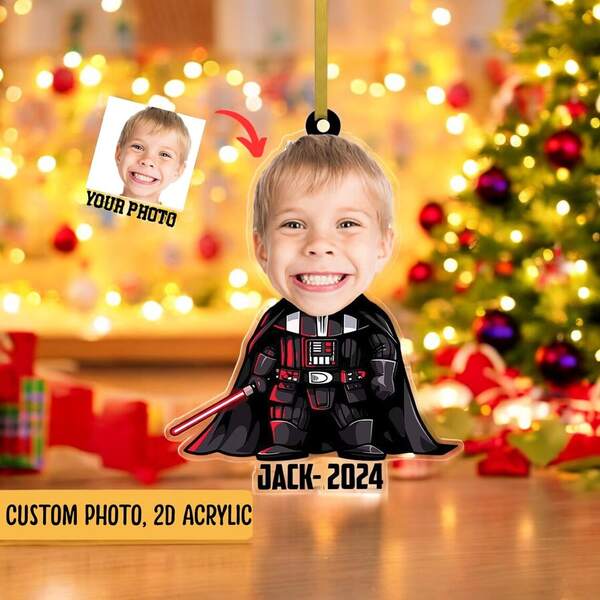 1 buc Ornament de Crăciun personalizat cu personaje Star Wars, alfabet, nume personalizat, Galaxy Edge, decor pentru brad de Crăciun, cadou suvenir cu tematică pentru copii