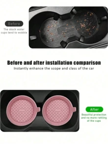 2 miếng lót cốc bằng silicon chống trượt - Phụ kiện ô tô - Trang trí nội thất bền bỉ - Trang trí xe hơi - Nhiều màu - Xem 8