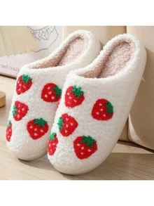 زوج من الأحذية المنزلية ذات الوجه المبتسم على شكل فطر، قاع ناعم مانع للانزلاق للاستخدام المنزلي، مناسبة للارتداء اليومي، عيد الميلاد، وحفلات العطلات