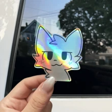 Süße Katzen-Gesicht Vinyl-Aufkleber - Minimalistisch weißer Katzen-Dekor mit ausdrucksstarken Augen, langanhaltend Klebstoff für Handy, Laptop, Koffer, Schutzhelm, Brille - perfektes Geschenk für Katzenliebhaber & Anime-Fans