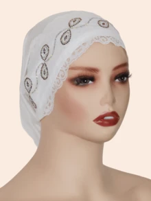 1pc Women's Fashionable Rhinestone Decorated Scarf, Soft Modal Fabric, Suitable For Malaysia & Middle East