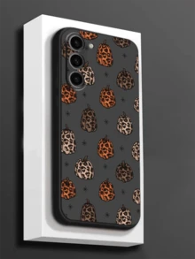 Cheetah,Leopard Print 1pc Unique Creative Harvest Pumpkin & Leopard Print Black Phone Case/Cover Compatible With IPhone, Honor, Redmi, Galaxy,