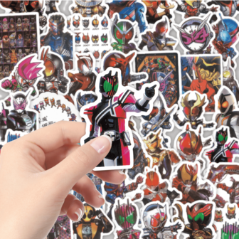 52 张假面骑士贴纸，完美的奖励贴纸，可用于装饰手机、电脑、手提箱、笔记本、酒杯和头盔