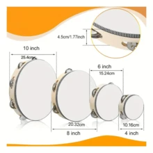 1 个天然木制手鼓，打击乐教育玩具乐器，配有 1 个木槌，适合家庭、学校、派对使用