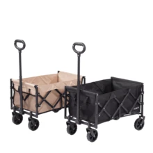 Compact And Versatile Folding Camping Cart With Reinforced Wheels For Beach And Travel - 黑色 - 查看 7