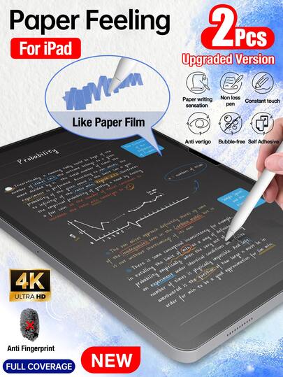 Yezodawee 适用于 iPad 第十代 10.9 英寸 (2022) / iPad 第十一代 A16 (2025) 的两片装升级版纸质触感屏幕保护膜，加厚磨砂 PET 薄膜，书写流畅，支持触控笔，高灵敏度，防眩光，防指纹，超薄纳米柔性屏幕保护膜，易于安装，磨砂纸质触感，兼容面容 ID 和 Apple Pencil，防刮擦，无气泡