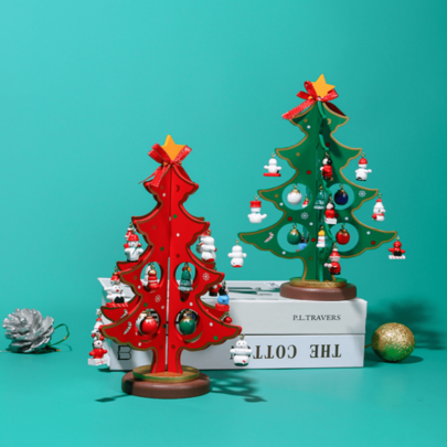 1pc Wooden Christmas Decoration, DIY Desktop Ornament, Christmas Decor Gift