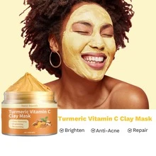 150g,Turmeric Vitamin C Mud Mask, Cleanses Skin Pores, Improves Enlarged Pores And Blackheads And Oil, Brightens And Tightens The Face, Hydrating And Moisturizing The Mud Mask - 橘色 - 查看 7