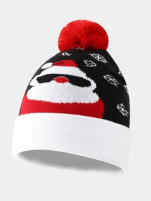 1 buc Căciulă de Crăciun cu model om de zăpadă, ren, brad de Crăciun, tricotată, cu manșetă, protecție caldă pentru urechi pentru bărbați și femei, Crăciun, accesorii pentru petrecere de Crăciun, decorațiuni de Crăciun, costum de Crăciun - Multicolor - Vizualizare 4