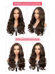 Synthetic Heat Resistant 13x6 Long Body Wavy Hair Pre-Plucked Hairline Synthetic HD Lace Front Wigs 24 Inch Black Brown Hot Pink Burgundy Blue Sliver Grey Synthetic Hair Per Plucked Natural Hairline Daily Used High Quality For Girl Women Cosplay Natural Looking Good Quality Synthetic Soft Wig Christmas New Year Carnival Music Festival Use - Multicolor - View 8