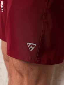 Kit 3 Shorts Elastane Mauricinho Beach Men's With Lycra Gym Running Cross Plain Basic - 黑色/米色/酒紅色 - 查看 8