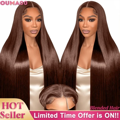 30英寸巴西原生发 5*5 200% 密度 即戴即用免胶假发 人发混纺 预拔毛 预剪直发 透明蕾丝前假发 女士人发混纺假发 无需胶水 蕾丝前闭合 即戴即用 无需胶水 自然黑