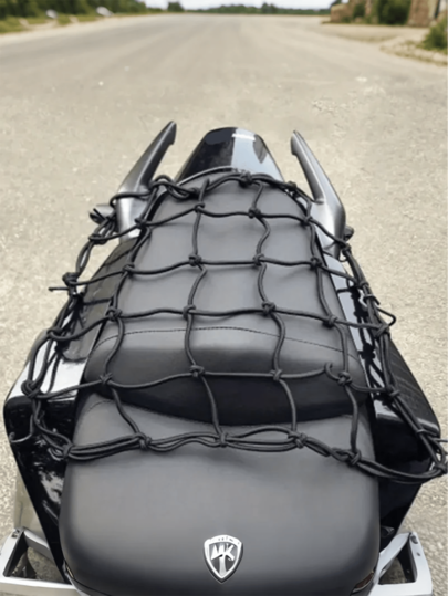 11.81 Inch X 11.81 Inch Elastic Cargo Net, Helmet & Gear Rack For Hauling, With Hooks - Durable Stretch Mesh, Suitable For Bicycle And Scooter Racks