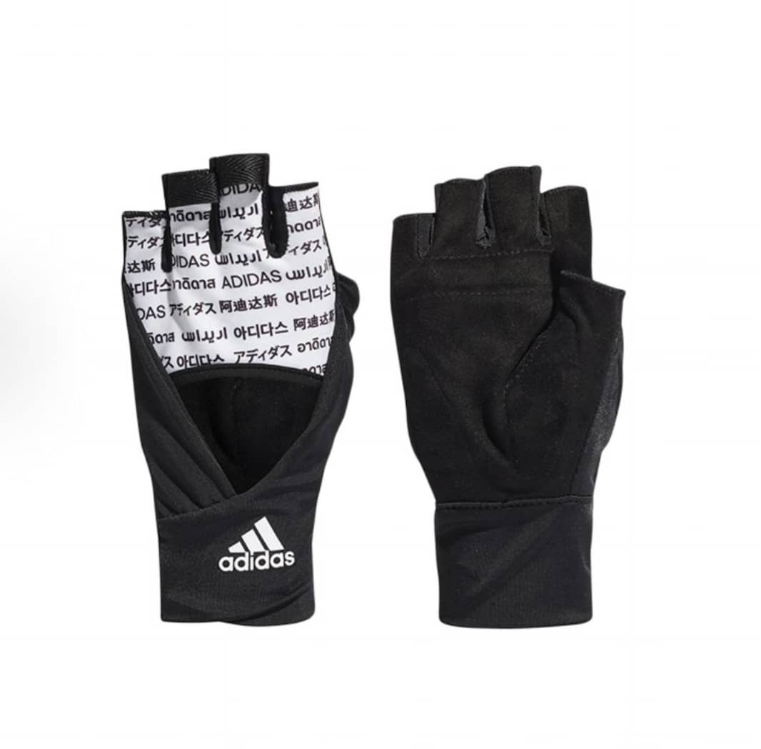 Adidas Logo Design Sportswear Gloves CG Women's Black - Black - View 1