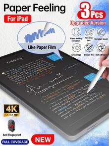 Yezodawee 3片装加厚屏幕保护膜，适用于iPad第十代10.9英寸（2022款），[兼容面容ID和Apple Pencil]，超薄，防刮，无气泡，高清，防指纹，平板电脑屏幕保护膜，配件数量随机，兼容苹果iPad第十/十一代、Air、Pro、Mini系列 - 3件 - 查看 2