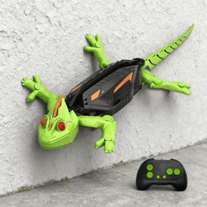 Juguete de lagarto con control remoto, juguete de cucaracha con control remoto, lagarto RC de doble modo que puede trepar por paredes y pisos, con luces LED, estética mecánica biónica, movimiento flexible, fuerte adhesión, regalo ideal para niños y niñas