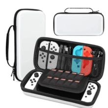 Switch Carrying Case Compatible With  Switch And New Switch OLED Console, Switch Case Protective Hard Shell Portable Switch Travel Case, Switch Carrying Case For Accessories And Games Black/White - White - View 5