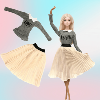 1 Set 30cm Doll Clothes Fashion Handmade Doll Ballet Dress Handmade Party Clothes Fashion Dress For 11.8 Inch Doll Accessories Toys Girl Gift (Not Include Doll)