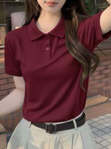 Women T-Shirts - 紅木色 - 查看 1