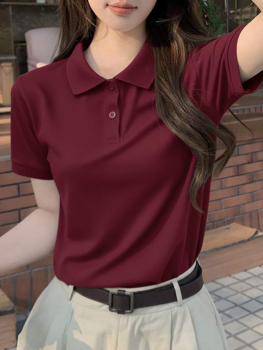 Women T-Shirts - 紅木色 - 查看 1