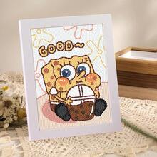 1pc SpongeBob 5D Crystal Diamond Painting DIY Handmade Full Diamond Decoration For Living Room, Featuring SpongeBob / Patrick / Squidward / Mr. Krabs Design. Diamond Art Kit, Scratch Art, Crafts For Kids, Halloween Crafts, Girls Gifts/Kids Gifts. Best Choice For Halloween Party And Christmas Gifts. - Multicolor - View 6
