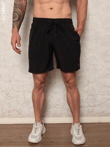 Kit 3 Shorts Elastane Mauricinho Beach Men's With Lycra Gym Running Cross Plain Basic - Đen/Đen/Xanh navy - Xem 4