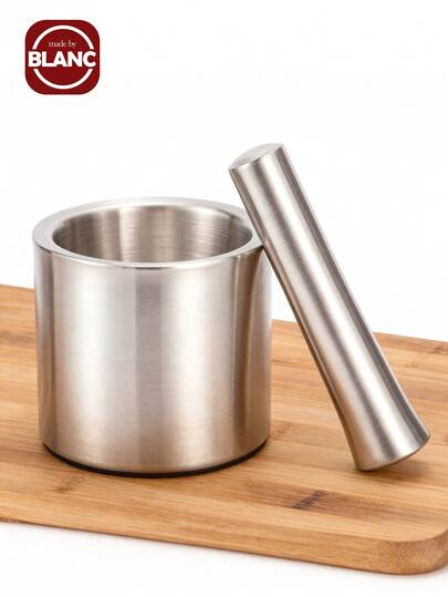 1pc 304 Stainless Steel Garlic Masher, Manual Mortar And Pestle Grinder For Making Garlic Paste, Crushed Herbs And Spices