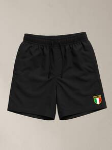 Men's Summer Kit Tactel Shorts And ITALIA Cotton T-Shirt, Comfortable Casual Model - Xanh đậm - Xem 4