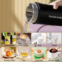 500毫升迷你旅行电水壶，304不锈钢材质，快速沸腾，自动断电，防干烧保护