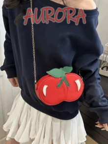 Cute Red Cherry Shaped Crossbody Bag - New Kawaii Sweet Style Ladies Shoulder Bag With Chain Strap, Unique Fruit - Themed Phone Pouch & Cartoon Pouch, Ideal For Young Girls' Birthdays, Proms, Graduations & A Lovely Gift For Friends, Mothers, Lovers On Valentine's Day, Christmas, Anniversaries, Thanksgiving & Halloween - 彩色 - 查看 10