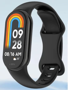 Silicone Strap Compatible With Xiaomi Mi/Smart Band 9 8 NFC Sport Rubber Butterfly Buckle Bracelet Smart Watch Wristband Compatible With Xiaomi Smart Band 8 9 NFC Smart Watch Accessories,Women Men Girls Boys