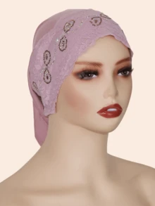 1pc Women's Fashionable Rhinestone Decorated Scarf, Soft Modal Fabric, Suitable For Malaysia & Middle East