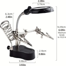 Auxiliary Workbench, Auxiliary Soldering Station, Auxiliary Inspection Workbench, With Magnifier, LED Lighting, Auxiliary Clamp, Repair Tool Kit, For Soldering, Assembly - Multicolor - View 5